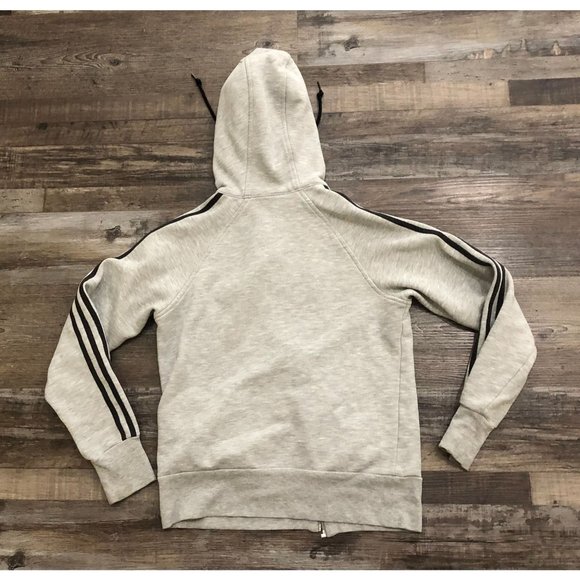 Adidas Womens Small Gray Full Zip Hoodie Hooded Sweatshirt Jacket - Picture 4 of 6